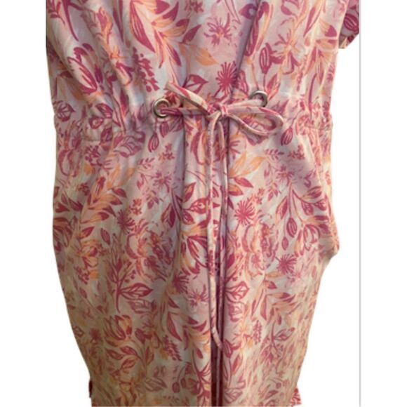 Appleseed’s Casual Cotten Blend Floral Print Dress Sz. PXL Drawstring Waist Vaca - Picture 9 of 13